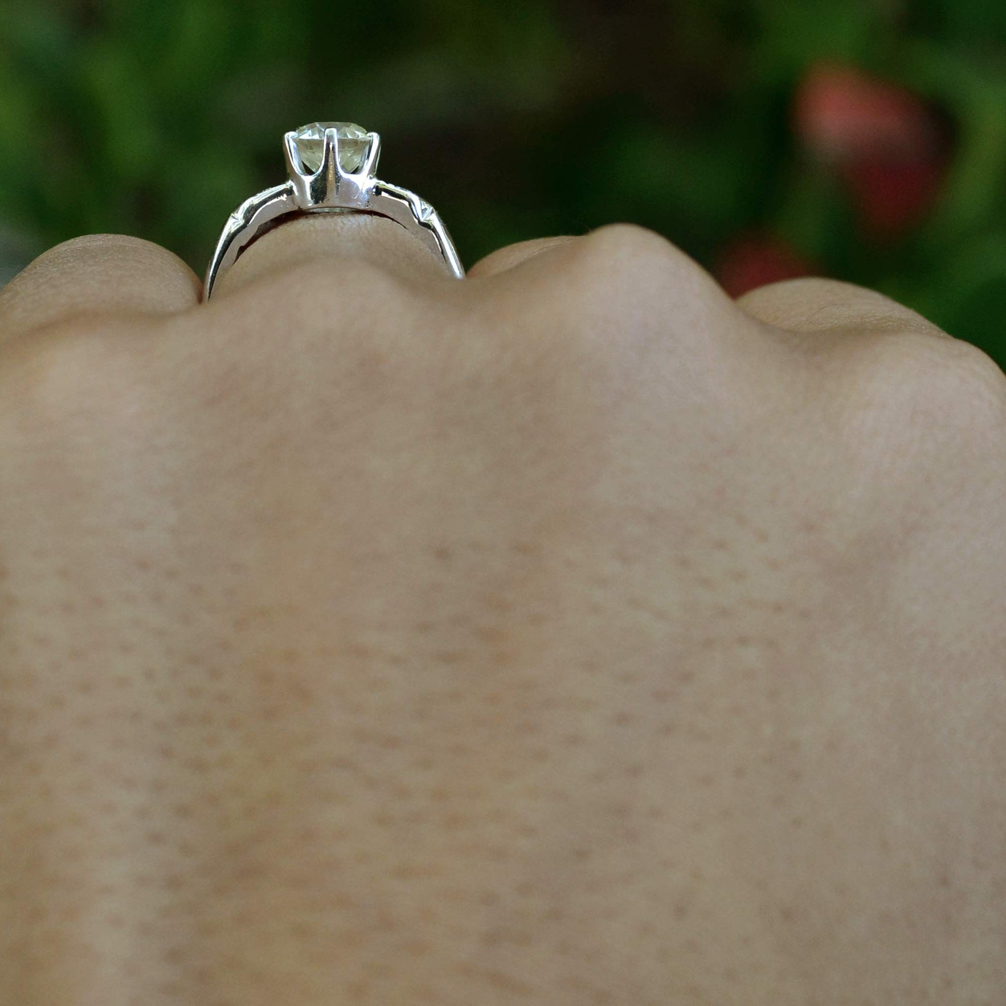 This Tiffany-style solitaire cathedral setting is not very tall.