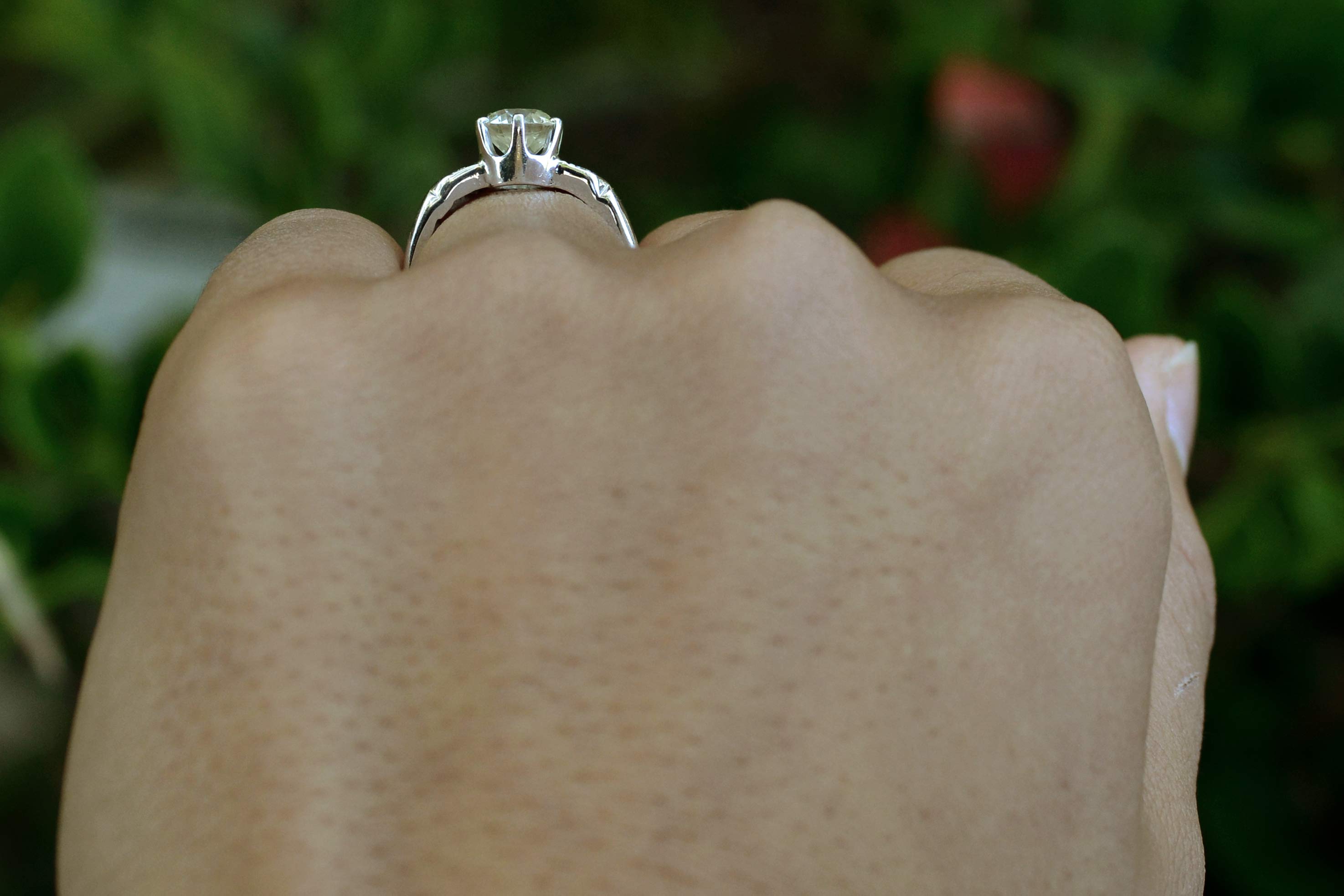 This Tiffany-style solitaire cathedral setting is not very tall.