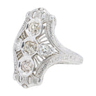 Antique Edwardian Filigree Old Mine Cut Diamond Engagement Ring