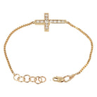 Vintage 1990s 3/4 Carat Diamond 14k Gold Cross Bracelet