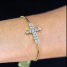 Vintage 1990s 3/4 Carat Diamond 14k Gold Cross Bracelet