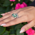 Art Deco Style Antique Triangular Step Cut & Emerald Snake Cocktail Ring