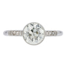 Art Deco Revival 1.45 Carat Old Mine Cut Diamond Engagement Ring