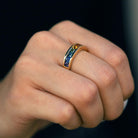 RDY Multi Color Rainbow Sapphire Yellow Gold Wedding Band