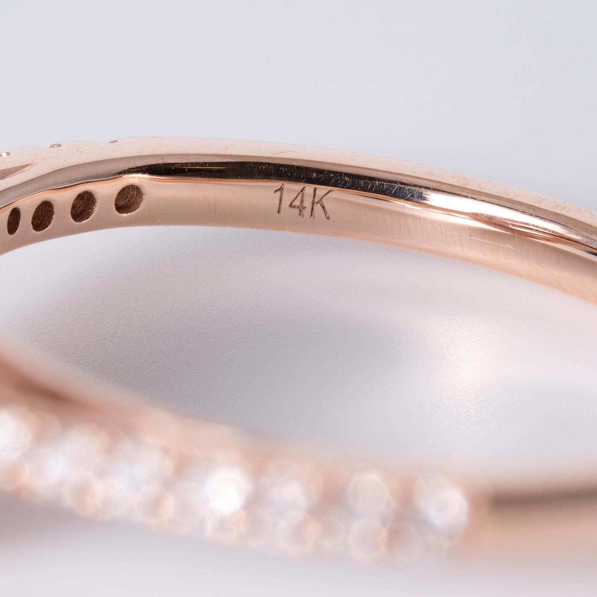 Oval Morganite and Diamond 14k Rose Gold Halo Engagement Ring