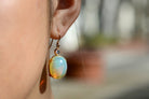 17 Carat Opal & Diamond Dangle Earrings