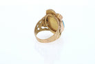 18K Gold Egyptian Revival Turquoise Scarab Ring