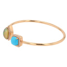 YAEL Designs 4 Carat TW Opal Turquoise Diamond 18k Rose Gold Bangle
