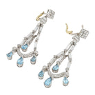 6 Carats Aquamarine & Diamond Platinum Chandelier Earrings