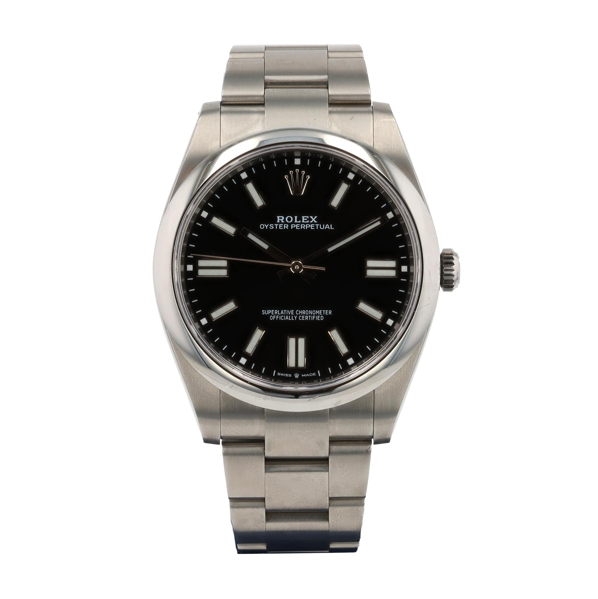 Rolex 41 SS Oyster Perpetual Black Dial 2022 Pre Owned