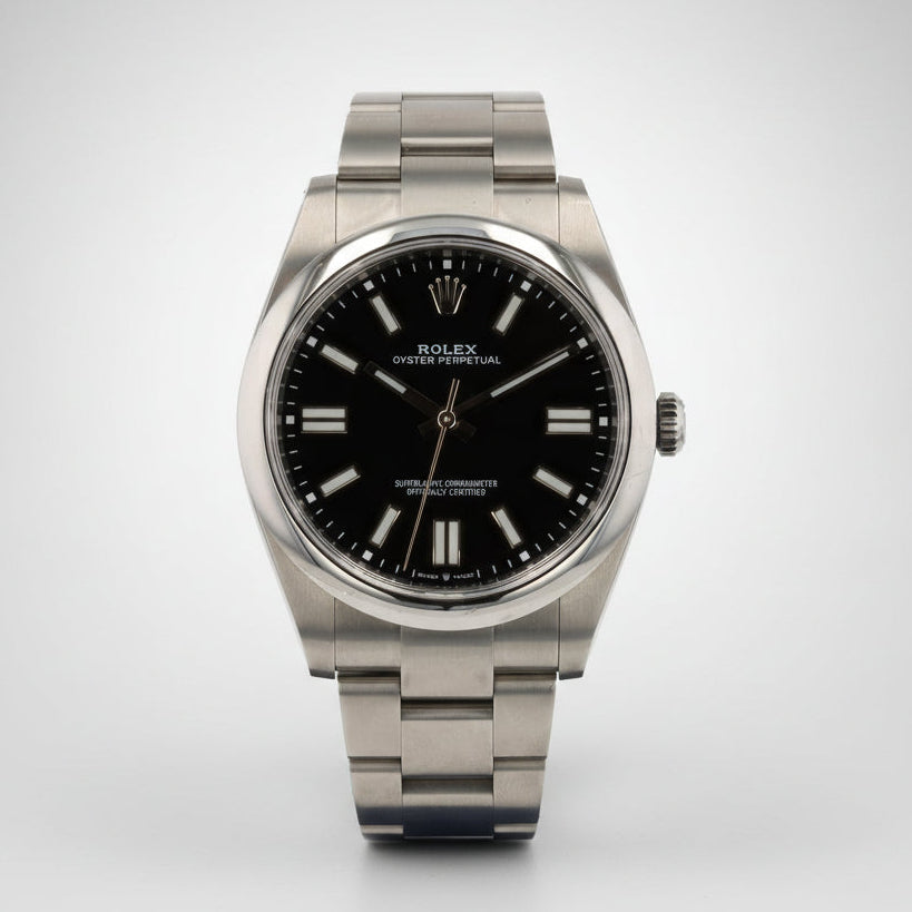 Rolex 41 SS Oyster Perpetual Black Dial 2022 Pre Owned