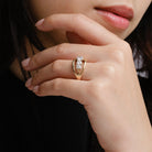 Rad 70's Trilogy Diamond 3-Stone Yellow Gold Ring