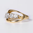 Rad 70's Trilogy Diamond 3-Stone Yellow Gold Ring