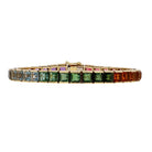 25 Carat Rainbow Gemstone Unisex Tourmaline Tennis Bracelet