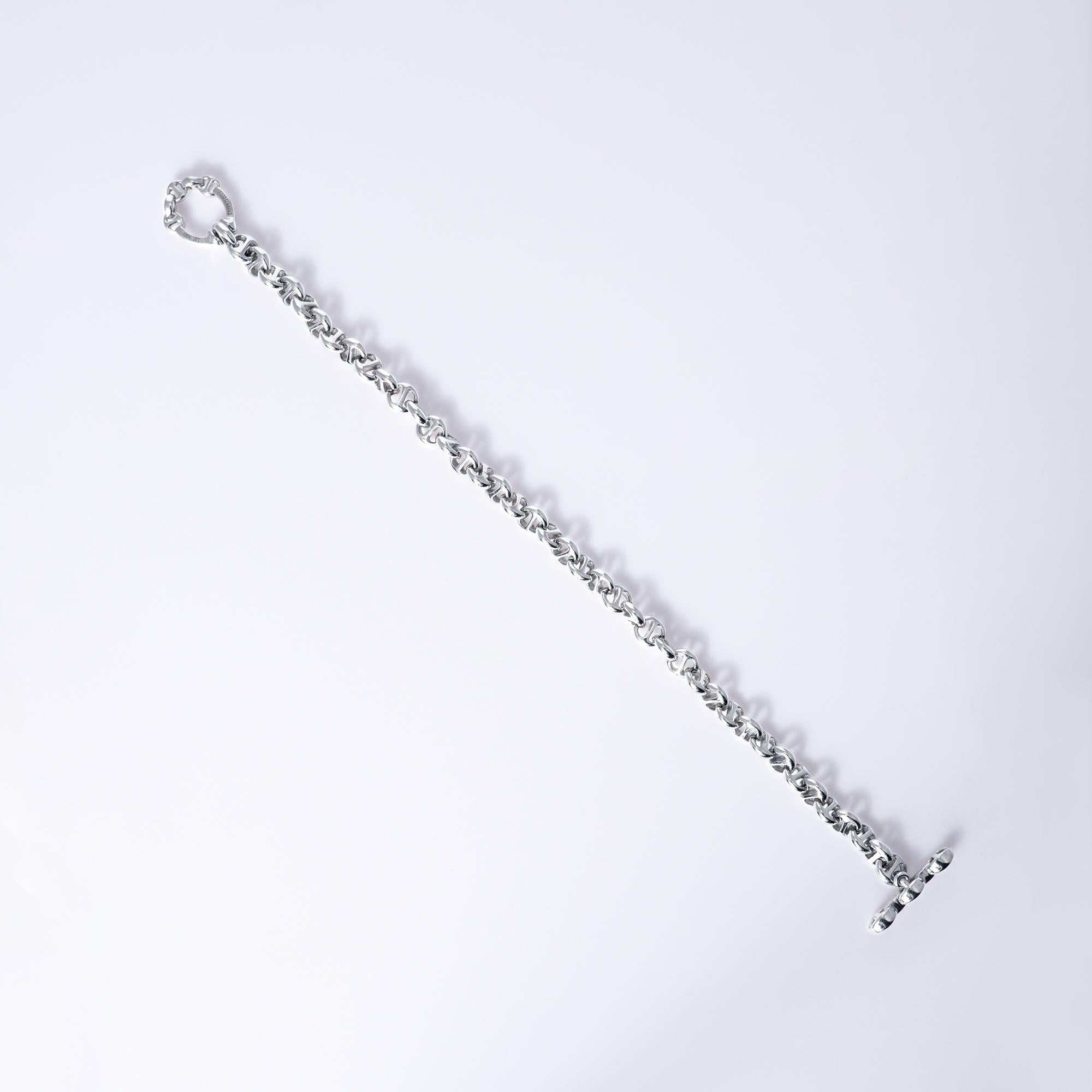 Hoorsenbuhs 18k White Gold Men's Link Toggle Bracelet