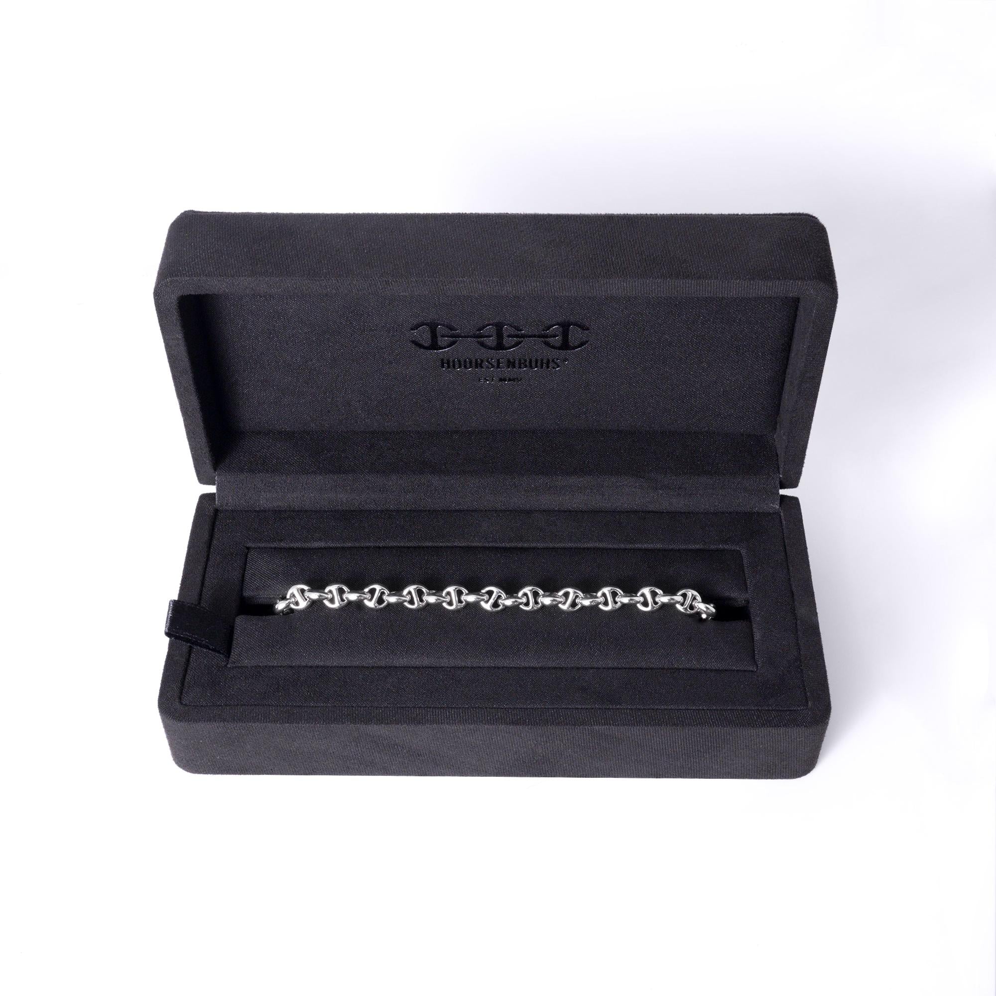 Hoorsenbuhs 18k White Gold Men's Link Toggle Bracelet