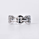 Hoorsenbuhs Wide White Gold Tri-Link Men's Band Size 9.5