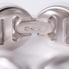 Hoorsenbuhs Wide White Gold Tri-Link Men's Band Size 9.5