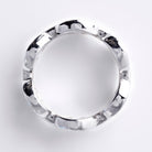 Hoorsenbuhs Wide White Gold Tri-Link Men's Band Size 9.5