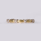Estate 1980s 1 Carats Diamond 14k Yellow Gold X Bracelet