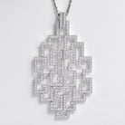 2.72 Carat Diamond White Gold Geometric Enhancer Large Pendant Necklace