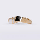 Kabana Onyx & Mother of Pearl Diamond Wavy Wedding Band