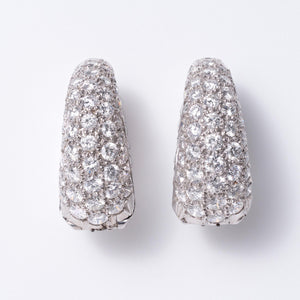 Estate 6 Carat Diamond Pavè Platinum Double-Sided Huggie Earclips