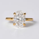 GIA Certified 3.01 CT Oval Natural Diamond 18k Gold Solitaire Engagement Ring