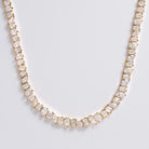 Mixed Cut 29 Carat Diamond Yellow Gold Tennis Necklace
