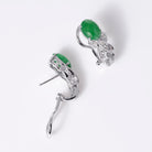 Estate Natural Imperial Jade and Diamond Earrings