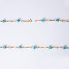 Retro 1940's Nugget Turquoise & 18 Karat Gold Long Station Necklace