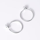 Estate Tiffany & Co Metro Collection White Gold Diamond Hoop Earrings