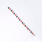 Antique Art Deco Coral and Onyx Beads Necklace And Bracelet Set