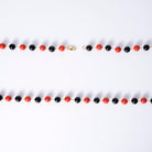 Antique Art Deco Coral and Onyx Beads Necklace And Bracelet Set