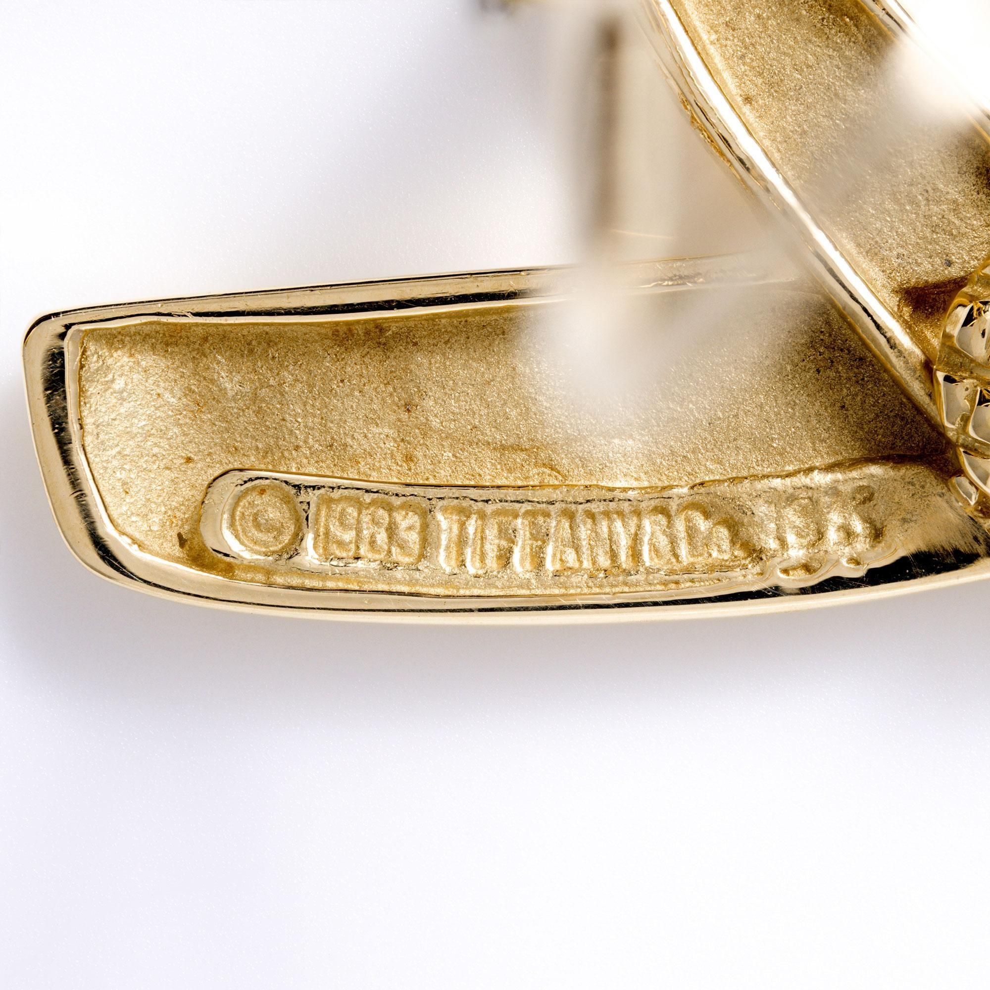 Vintage 1983 Tiffany & Co Paloma Picasso X Graffiti 18k Yellow Gold Earrings