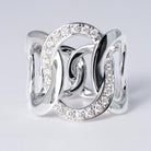 Estate Pomellato Brera Ring Wide White Gold Diamond Band