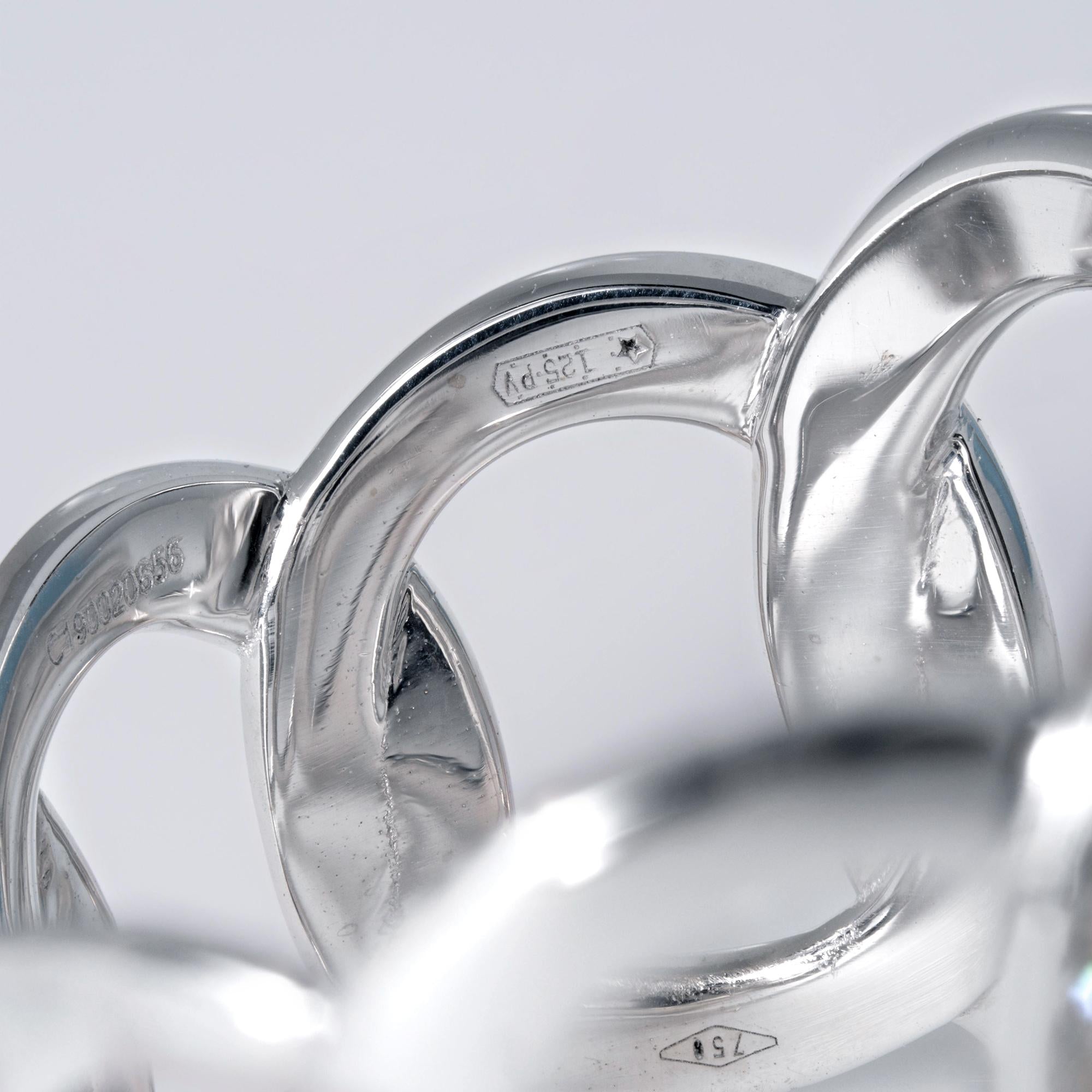 Estate Pomellato Brera Ring Wide White Gold Diamond Band