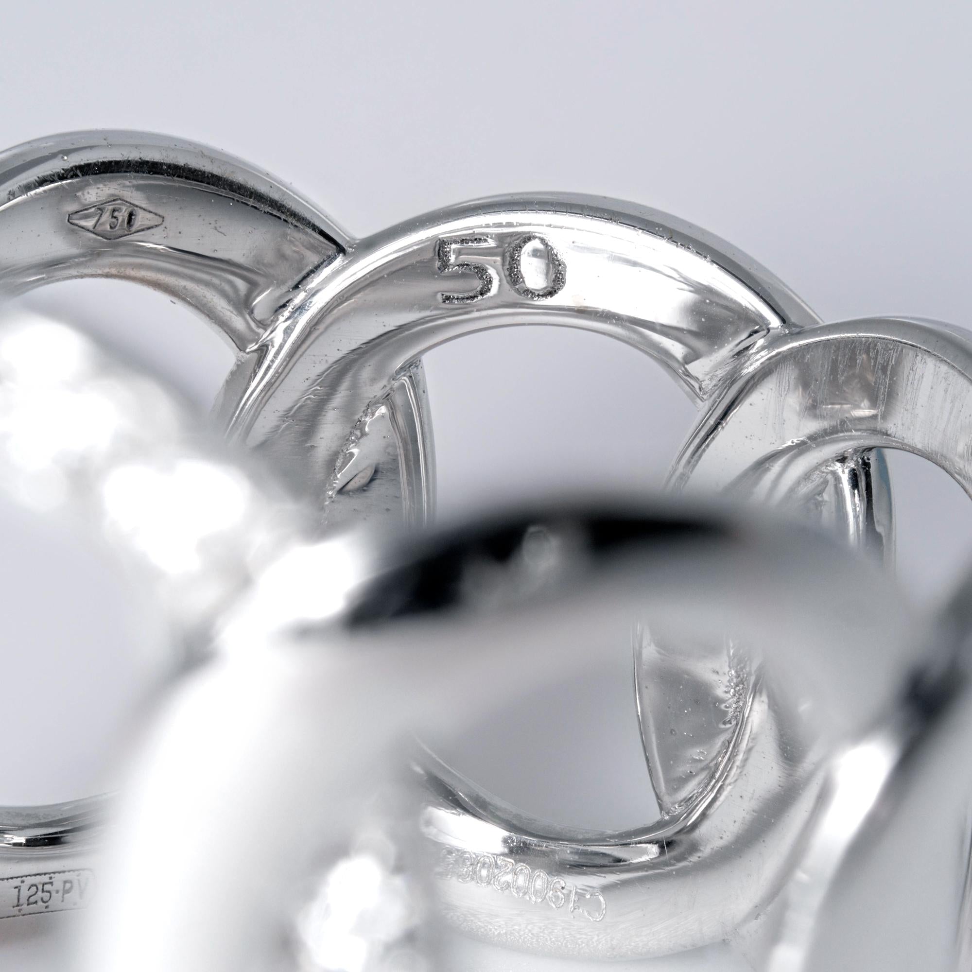 Estate Pomellato Brera Ring Wide White Gold Diamond Band
