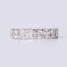 Estate 6.75 Carat Cushion Cut Diamond Eternity Band Platinum Size 6.5