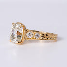 GIA Certified Antique 4 Carat Old Mine Cut Diamond Engraved Engagement Ring