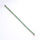 Estate 10 Carat Emerald & Diamond 14k Yellow Gold Tennis Bracelet