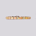 Fiery 20 Carat Opal Tennis Bracelet 14 Karat Yellow Gold