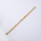 Fiery 20 Carat Opal Tennis Bracelet 14 Karat Yellow Gold