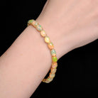 Fiery 20 Carat Opal Tennis Bracelet 14 Karat Yellow Gold