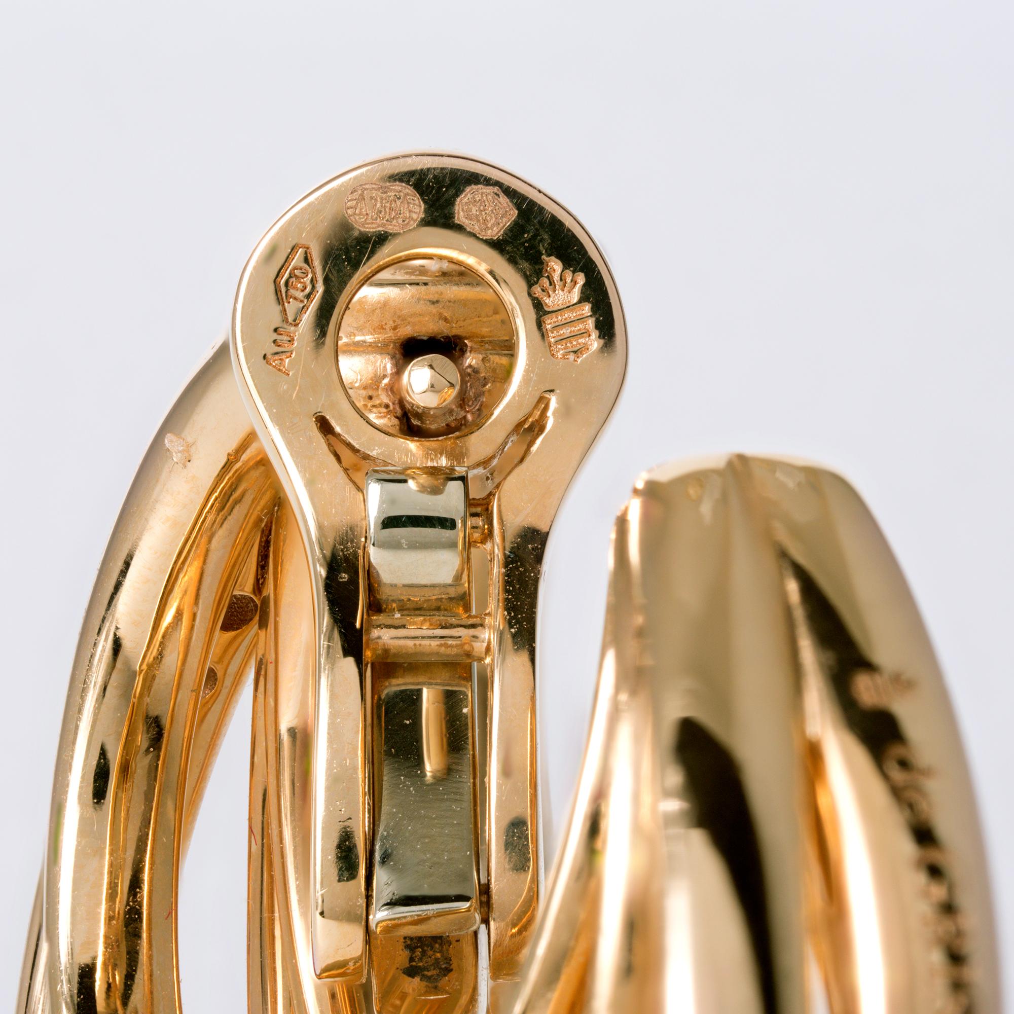 Estate De Grisogono Allegra 4 Carat Diamond Intertwined Hoop Earrings