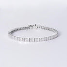Estate 9 Carat Emerald Cut Diamond and Platinum Tennis Bracelet