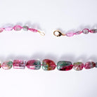 Multicolor Watermelon Tourmaline Beads Necklace 18k Gold 21"