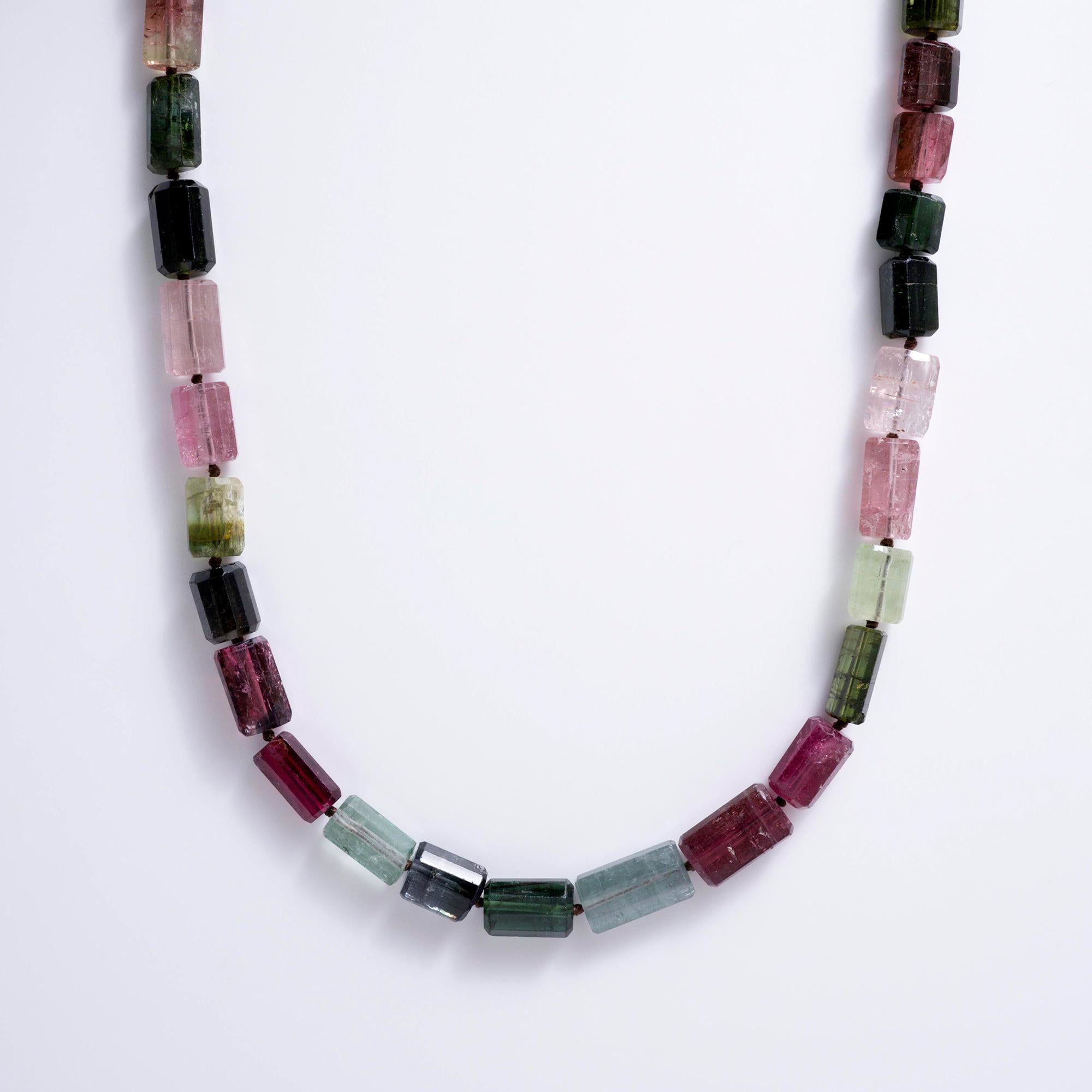 240 Carats Multi Color Raw Tourmaline Bead Strand