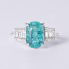 GIA Certified 2.68 Carat Paraiba Tourmaline & Diamond Engagement Ring