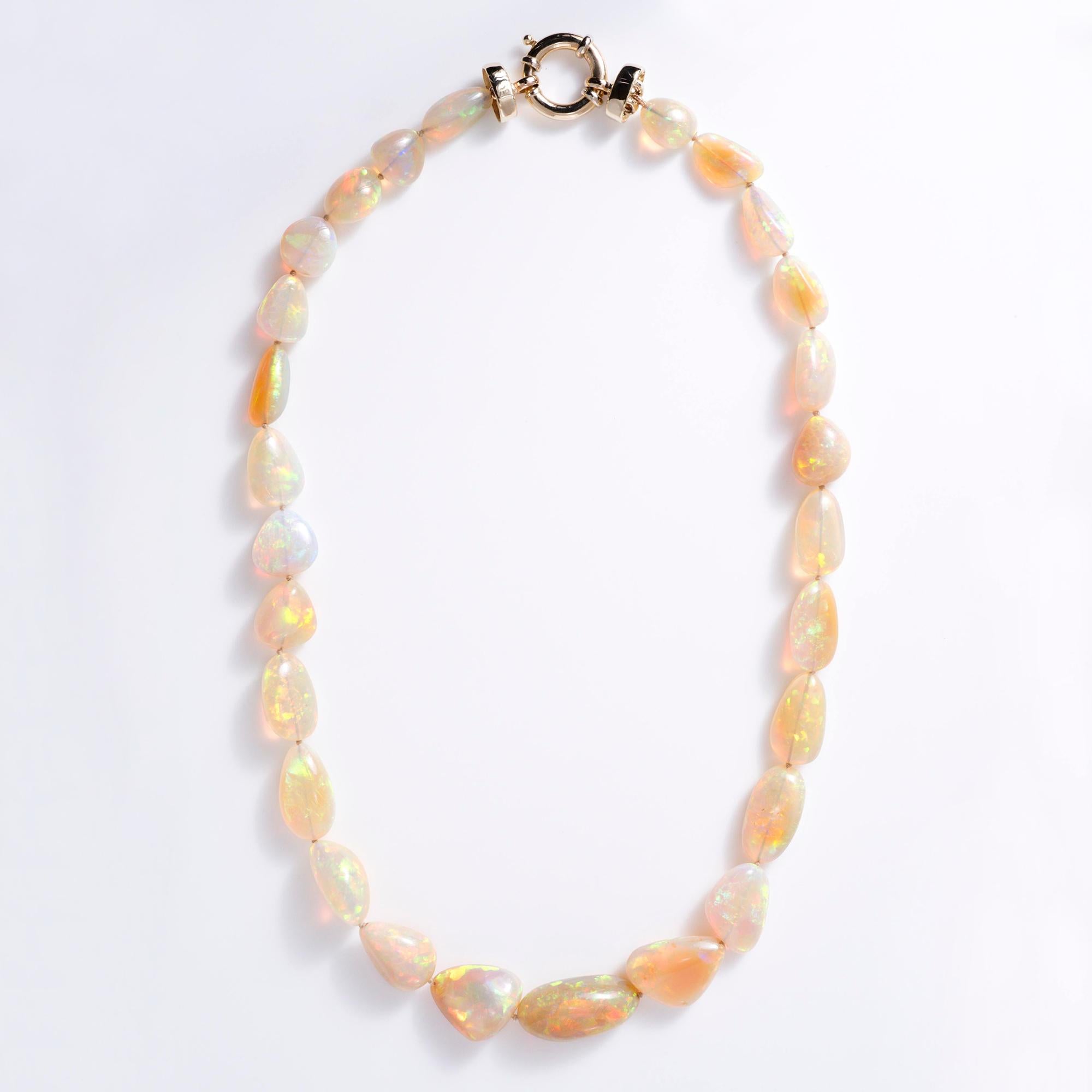 281 Carat Gem Quality Opal Beads Necklace